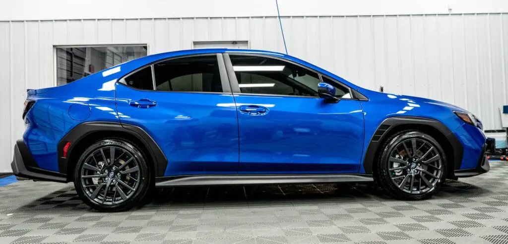 Blue car window tint ceramic pro NRV
